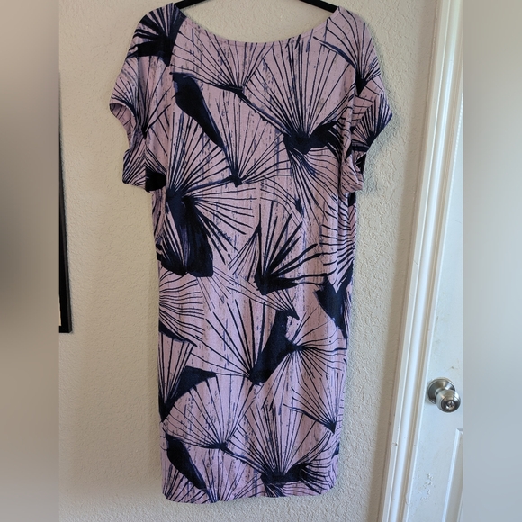 Anthropologie Maeve Jersey Dress Purple Lavender Short Sleeves Size L Excellent - Picture 9 of 9